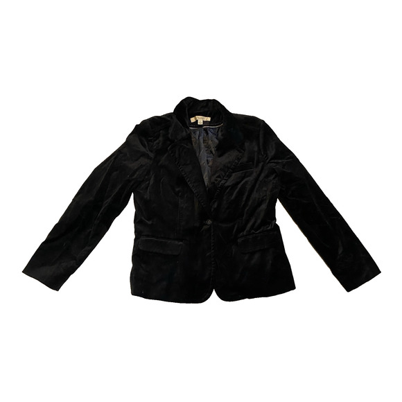 Friotto Velvet Blazer Womens Size 10 Black Career Suit Jacket Soft Sports Coat - Picture 1 of 13